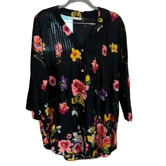 Soft Surroundings English Garden Floral Tunic Top Size Medium - Picture 1 of 5
